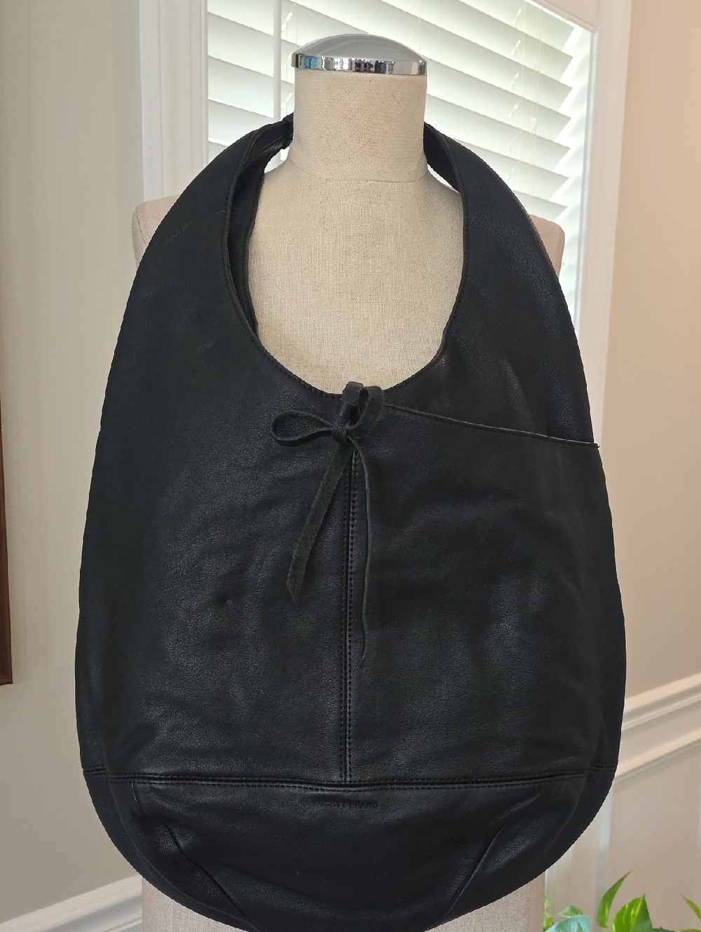 Lucky Brand Black Leather Hobo Shoulder Purse